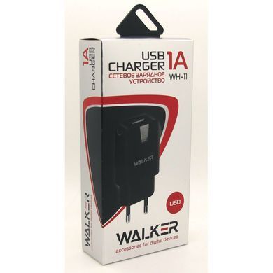 Адаптер зарядки WALKER WH-11 (1A) Black