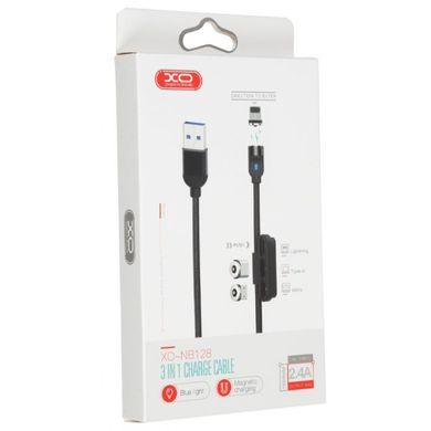 USB Кабель XO NB128 Magnetic 3в1(type-c+micro+lightning)