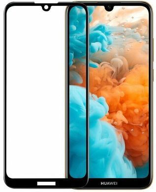 Защитное стекло Huawei Y6 (2019) Полный клей / Full Glue Black WALKER