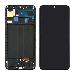 Дисплей Samsung Galaxy A30 (A305) з сенсором і корпусною рамкою у зборі High Quality Black OLED