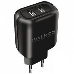 Адаптер зарядки WALKER WH-27 2USB-порты (2.1A) Black