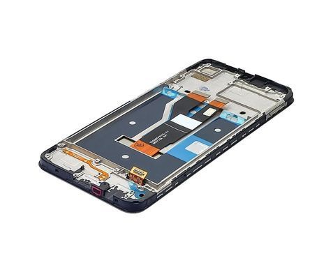 Дисплей Realme C21 з сенсором та корпусною рамкою у зборі High Quality Black