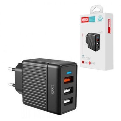 Адаптер швидкої зарядки XO L58 3USB-порти (3A / 18W) Black