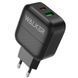 Адаптер быстрой зарядки WALKER WH-37 Type-C+USB порты (3.4A / 18W) Black