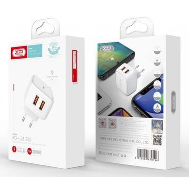 Зарядное устройство XO L61 2USB + Lightning connector (2.4A)