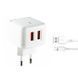 Зарядное устройство XO L61 2USB + Lightning connector (2.4A)
