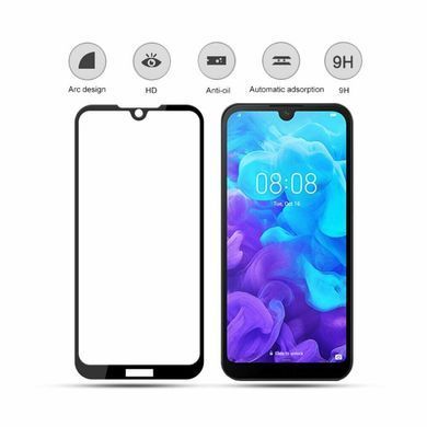 Захисне скло Huawei Y5 (2019) Повний клей / Full Glue Black